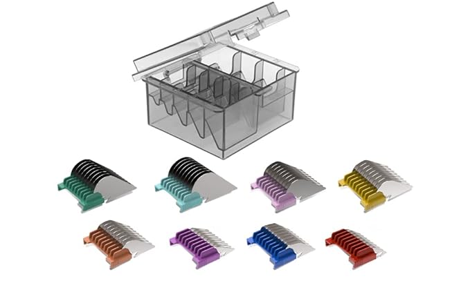 Animal Stainless Steel Clip Attachment Guide Comb Set for 5-in-1 Detachable Blade Pet, Dog and Cat Clippers (Not compatible with A5 style Detachable Blade)