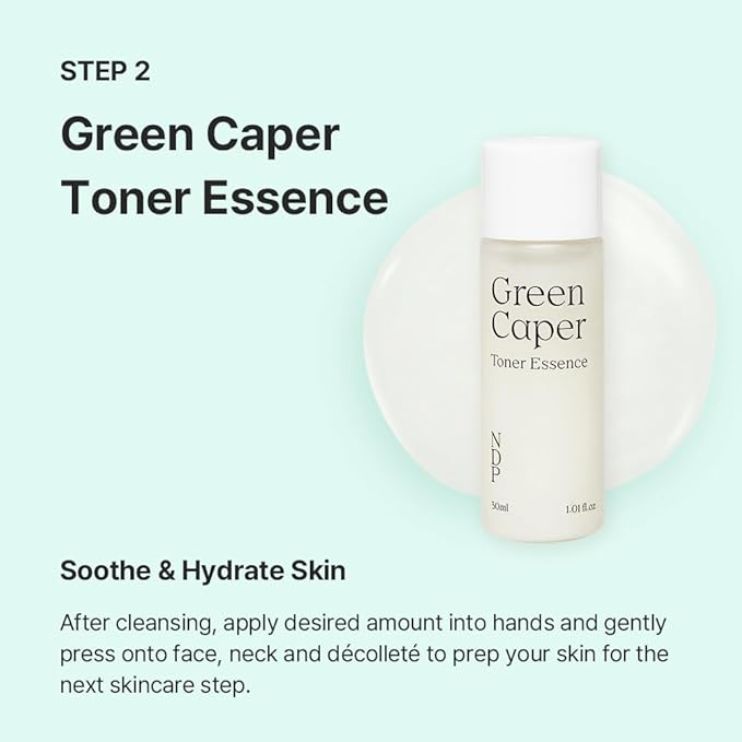 Travel Kit - Mini Travel Size Skincare Essentials - Moringa Hemp Gel Cleanser, Green Caper Toner Essence, Cica Bio-Placenta Cream, B9 Tone-Up Cream (4 items)