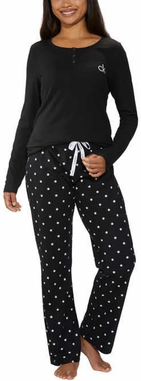 Calvin Klein Womens 2 Piece Fleece Pajama Set