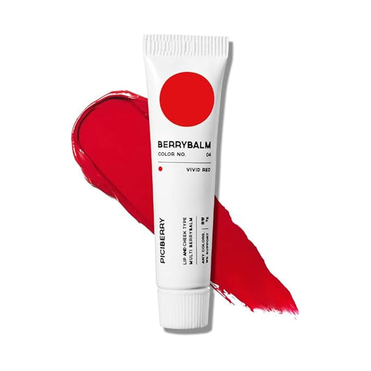 Berrybalm(Vivid Red), lip & cheek balm, multi blush, moisturizing and matte, highly pigmented, long lasting formula