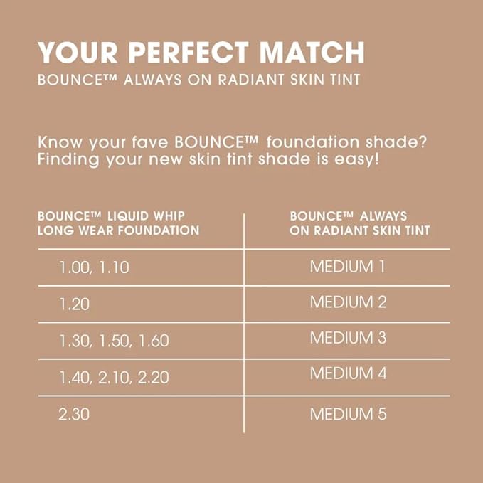 Beautyblender 12-Hour Always on Radiant Skin Tint, Breathable Serum Foundation Stays Put for All Day Long Wear, Infused with Hyaluronic Acid & Niacinamide, Medium 4