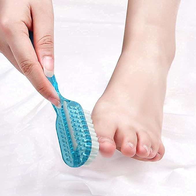 Handle Grip Foot Brush Two Sided Fingernail Brush Curved Handle Foot Brush Home Laundry Cleaning Shoes Clothes Toes Nails Scrubber,8 PCS