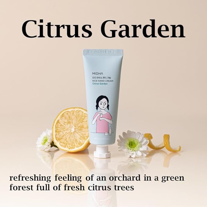 MIDHA Rice Hand Cream Set, non-sticky but fresh finishing, highly moisturizing, perfumed