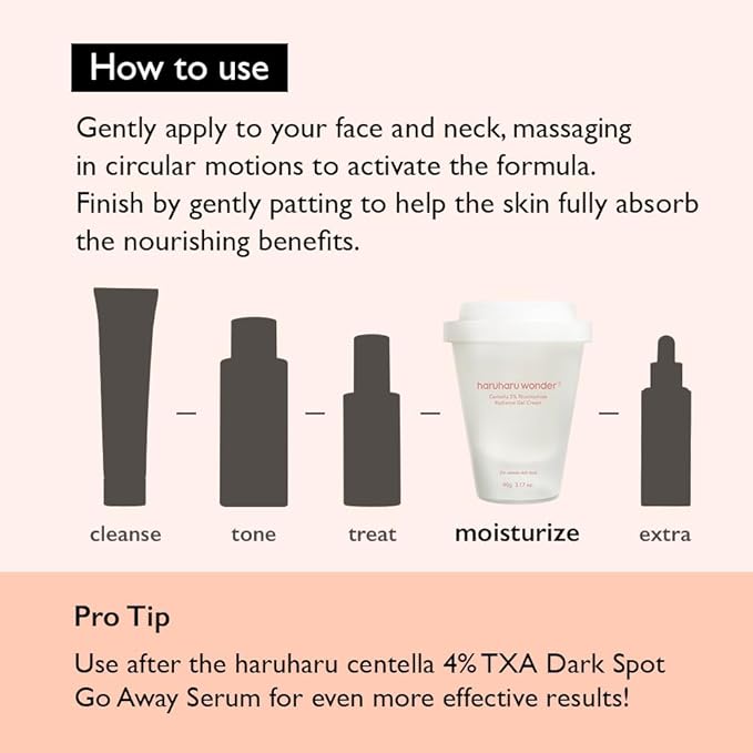 HARUHARU wonder Centella 5% Niacinamide Radiance Gel Cream, Hydrating & Soothing, Ultra-Lightweight, Improves Skin Tone, Pore Minimizer, Oil Control, For All Skin Types, 3.17 fl. Oz