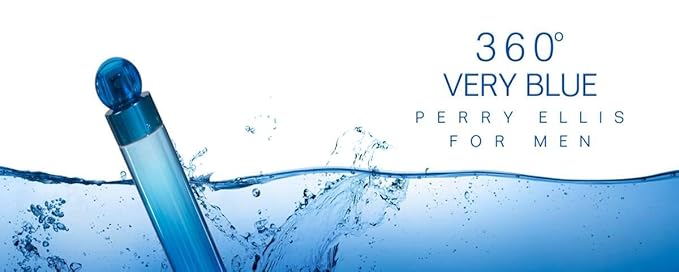 Perry Ellis 360 Very Blue For Men Eau De Toilette Spray 3.4 Ounce