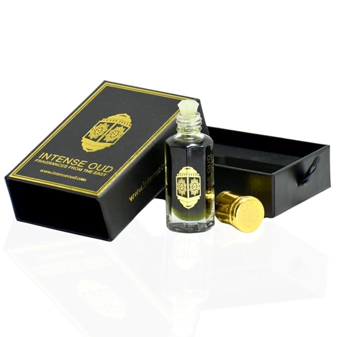 INTENSE OUD Jannet El Firdaus Arabian Perfume Oil for Men & Women, Long Lasting Alcohol-Free Concentrated Fragrance, 12ml (0.40 oz) in Black Gift Box, Jasmine & Rose Notes