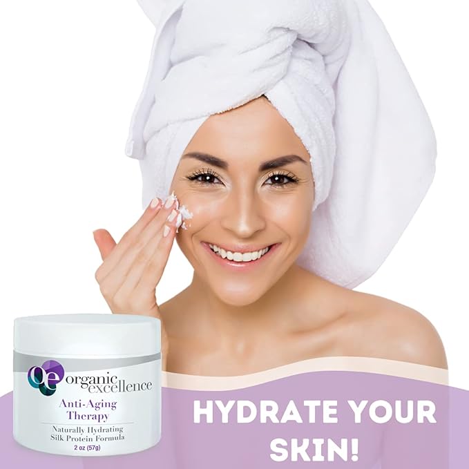 Organic Excellence Organic Moisturizer Face Cream, All Natural Face Moisturizer with Silk Protein to Hydrate, Nourish Protect Skin and Promote Collagen Production Non-Toxic & Fragrance-Free 2 oz