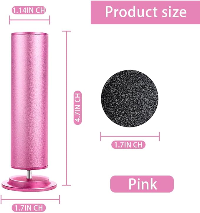 Electric Foot Callus Remover,MOWLIE Electric Foot Care Tools with Speed Controller and 60pcs Replacement Sandpaper Disk for Men Women Dead Dry Crack Skin Calluses (Pink)-5