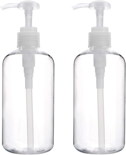 Yebeauty Soap Dispenser, 3 Pack 10oz/300ml Empty Refillable Pump Bottle Modern Liquid Plastic Shampoo and Conditioner Bottles Large Body Wash Dispenser for Shower, Clear