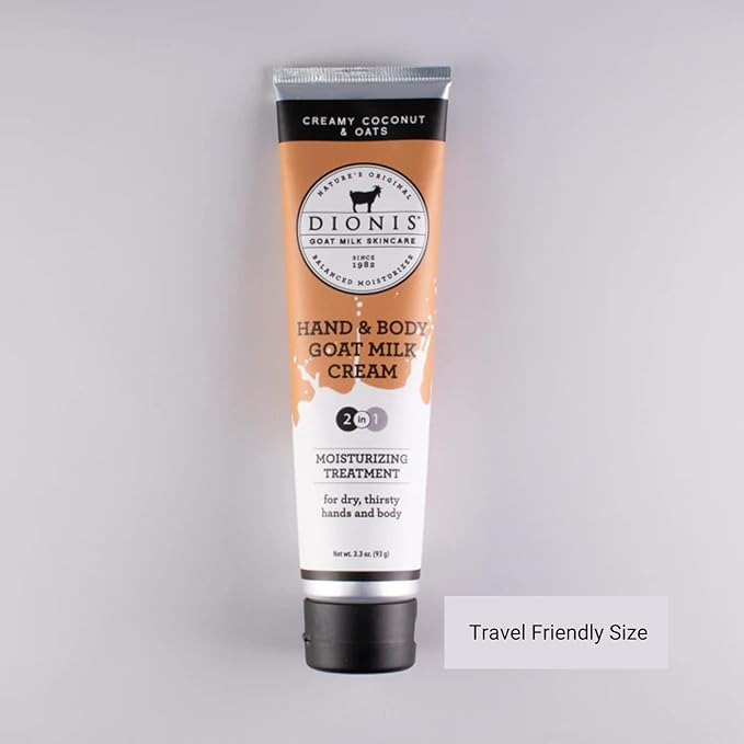 Dionis Creamy Coconut & Oats Lotion (8.5 oz), Hand and Body Cream (3.3 oz) Bundle