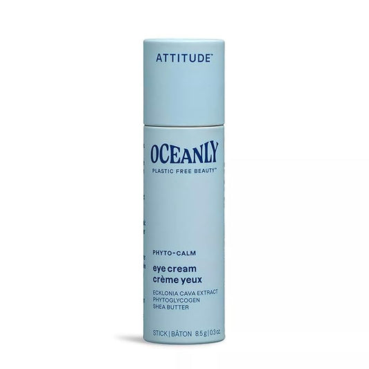 ATTITUDE Oceanly Eye Cream Stick, EWG Verified, Plastic-free, Plant and Mineral-Based Ingredients, Vegan and Cruelty-free Beauty Products, PHYTO CALM, Unscented, 0.3 Ounce