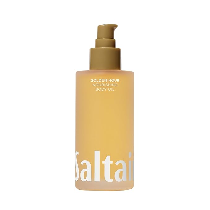 Saltair Body Oil. Luxurious Golden Hour After Shower and Bath Oil Moisturizer for Women. Botanical, Non-Greasy, and Well-Absorbing Lotion for Hydrating Dry Skin. 4oz Pump Bottle