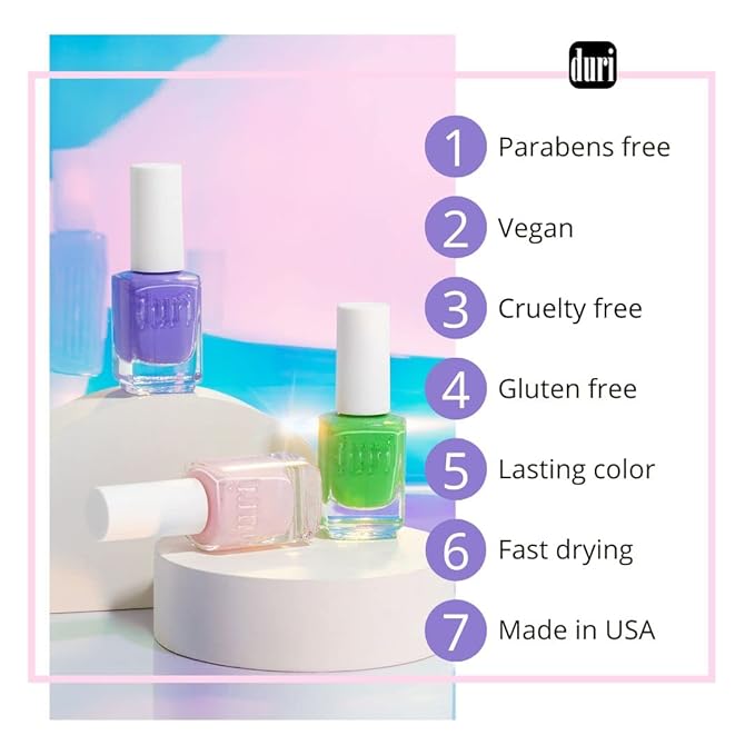 duri Nail Polish, 453 Hot Ice, Wedding Blue French Manicure, Sheer Coverage, Glossy Finish, Fast Drying, 0.45 Fl Oz , by Duri Cosmetics