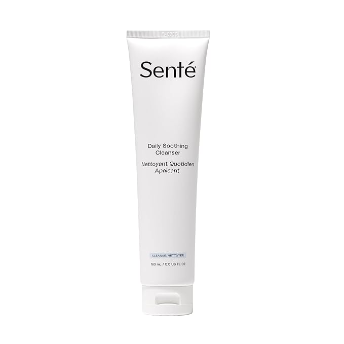Senté Daily Soothing Facial Cleanser For Dry and Sensitive Skin | Gently Removes Oil, Impurities & Makeup | Formulated with Vitamin E | 5.5 Fl Oz