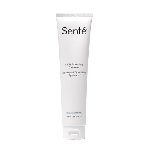 Senté Daily Soothing Facial Cleanser For Dry and Sensitive Skin | Gently Removes Oil, Impurities & Makeup | Formulated with Vitamin E | 5.5 Fl Oz