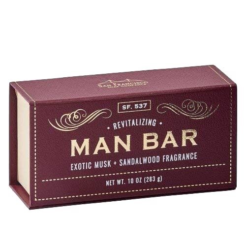 San Francisco Soap Company Man Bar Set of 3 10 oz. Soap Bars (Cardamom+Juniper, Midnight Amber, Exotic Musk + Sandalwood)