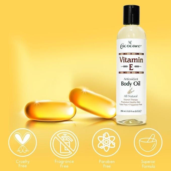 Cococare Natural Vitamin E Antioxidant Body Oil - Vitamin Therapy for All Skin Types - 8.5 fl oz