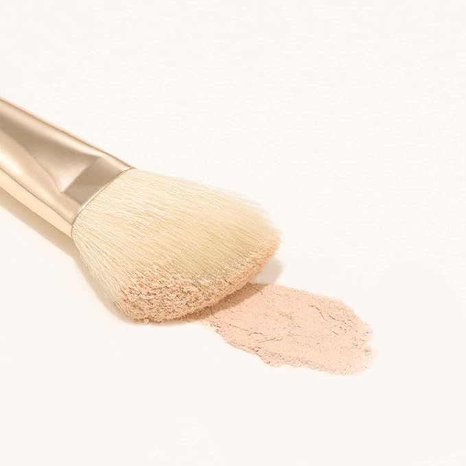 THE TOOL LAB 155 Angle Blusher & Shading Makeup Brush - Fluffy Face Powder Brush Blending, Flawless Cosmetics for Setting, Finishing, Professional - Premium Quality Natural Hair Bristles Cosmetic