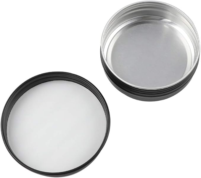 Moretoes 36 Pack Tins, 2 Oz Lip Balm Containers, Black Metal Round Tins Aluminum Cans, Empty Tin with Screw Lids for Salve, Spices or Candies