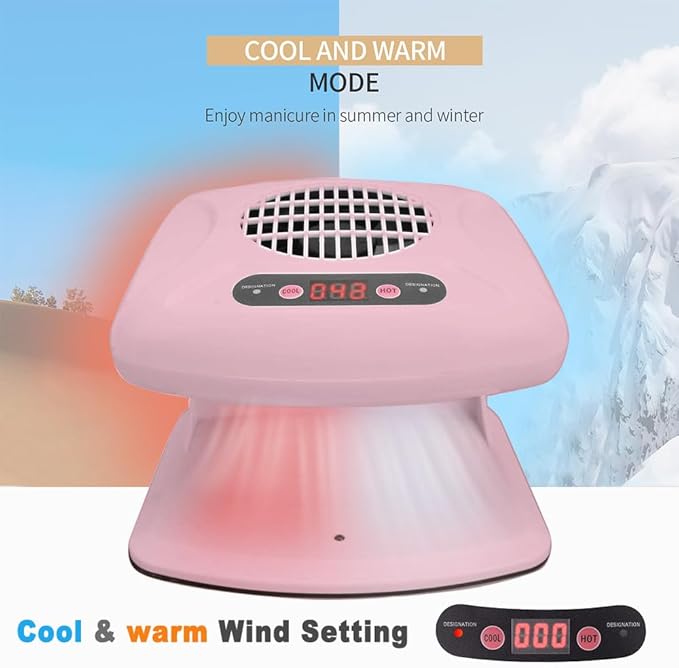 Nail Dryer for Regular Polish,300W Nail Drying Fan with Auto Sensor,Hot & Cold Air Nail Drying Fan for Salon & Home Manicure Use