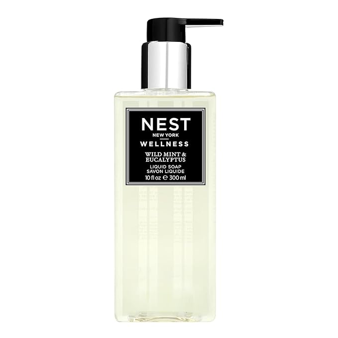 NEST New York Liquid Soap, Wild Mint & Eucalyptus - 10 fl oz - Cleanses & Nourishes Skin - Approx. 300 Pumps Per Bottle - Gluten Free & Cruelty Free