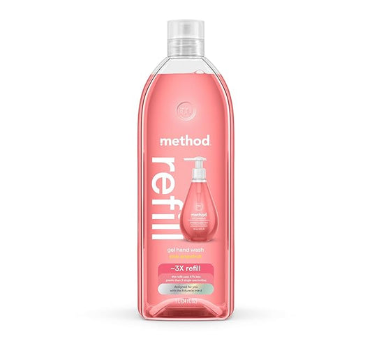 Method Gel Hand Soap, Refill, Pink Grapefruit, 34 Ounce, 1 pack (Packaging May Vary)
