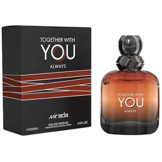 Together With You Always, Men's Eau de Parfum (EDP) 3.4 FL. Oz (100ml), Men’s Perfume with Notes of Pink Pepper, Juniper, Violet, Toffee, Cinnamon, Sage, Lavender, Vanilla, Tonka Bean