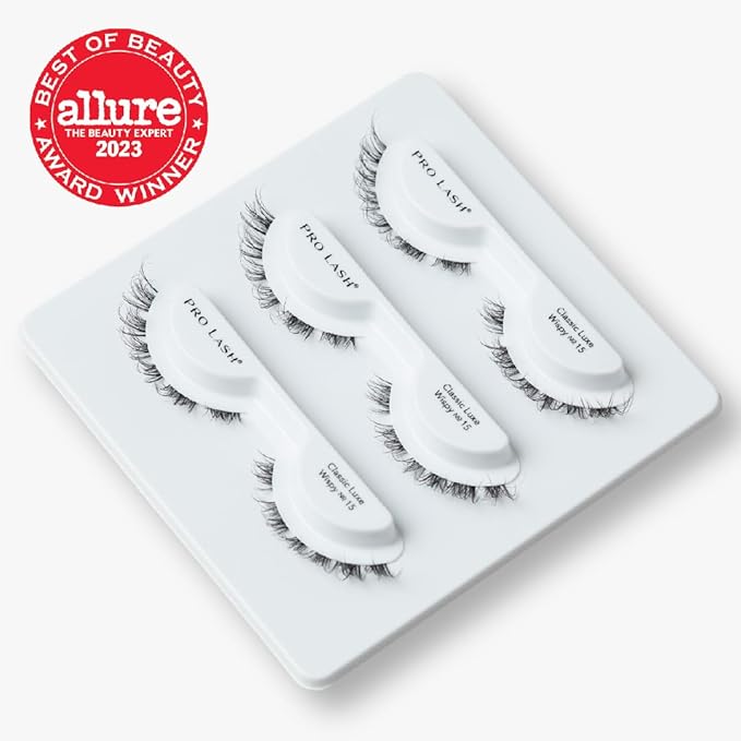Pro Lash ProWear Professionally Styled Lash Clusters - Easiest to Apply Eyelash Cluster - 10 Day Eyelashes - Waterproof Lashes Clusters - 3 Sets - Classic Luxe Wispy No. 15 - Black