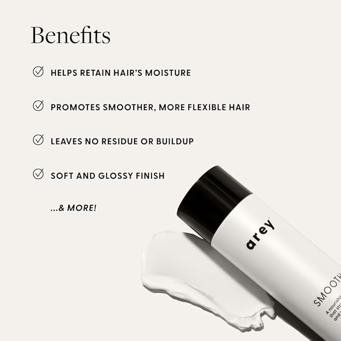 Arey Smooth Conditioner | Reduce the Signs of Aging Hair | Retains Moisture, Promotes Smoothness | For Use with Wash Shampoo | Vegan, Gluten-Free, Residue-Free & Cruelty-Free (8.45 Fl Oz, 30 Uses)