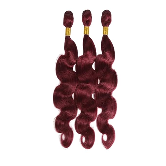 Burgundy Bundles Body Wave Human Hair Wine Red Body Wave Bundles Color 99j Brazilian Human Hair Weave Wet and Wavy Soft Silky for Black Woman 24 26 28 Inch