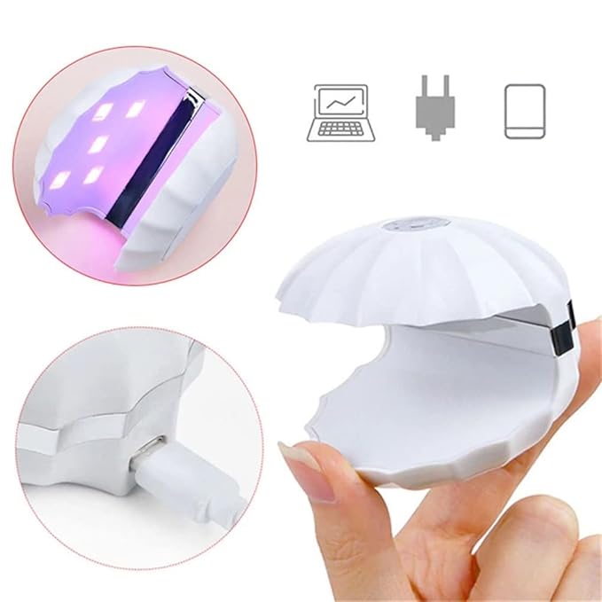 Enfudid Mini LED Nail Lamp Light for Nails, 180°Opening Design USB Nail Dryer Portable LED Nail Lamp Curing All Gels 18W Quick-Drying Sun LED Lamp for Single Finger