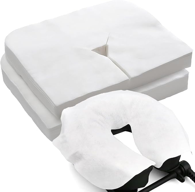 50 Pcs Disposable Face Cradle Covers for Massage Table - Size XXL - Massage Therapy Supplies, Soft and Durable, Covers for Massage Table, Spa, Hygienic and Comfortable for Clients
