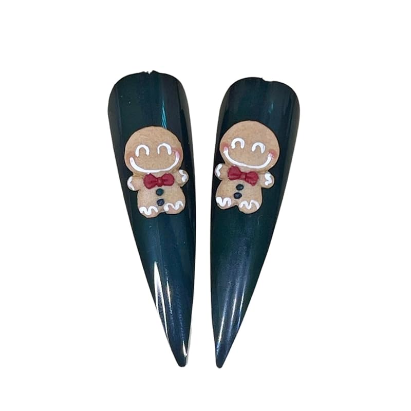 Set 10Pcs 3D Acrylic Cake Man Christmas Nail Art Charms Handmade by Acrylic Powder HaFLoNa Flowers Nail (Cake Man-10Pcs)