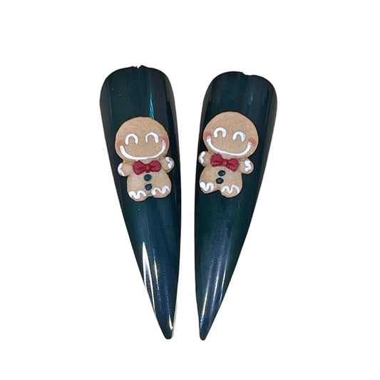 Set 10Pcs 3D Acrylic Cake Man Christmas Nail Art Charms Handmade by Acrylic Powder HaFLoNa Flowers Nail (Cake Man-10Pcs)