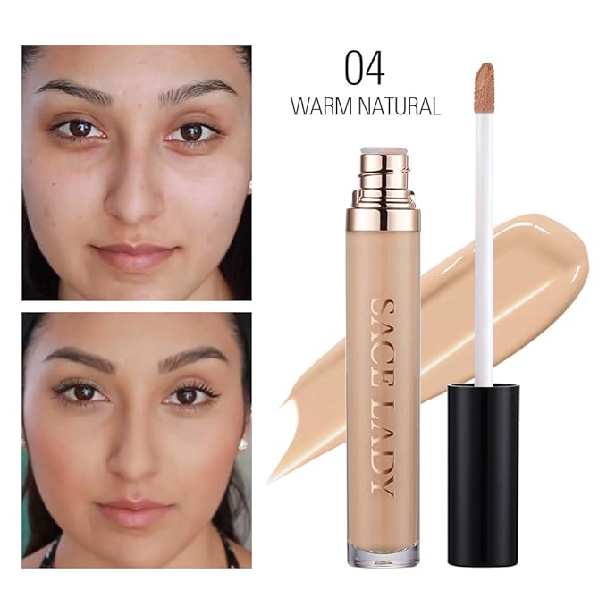 Face Makeup Base Set for Women with Flawless Matte Foundation, Full Cover Up Concealer for Eye Circles, Oil Control Loose Powder, Make Up Sponge, Lasting Waterproof Natural Cosmetics Kit 4Pcs