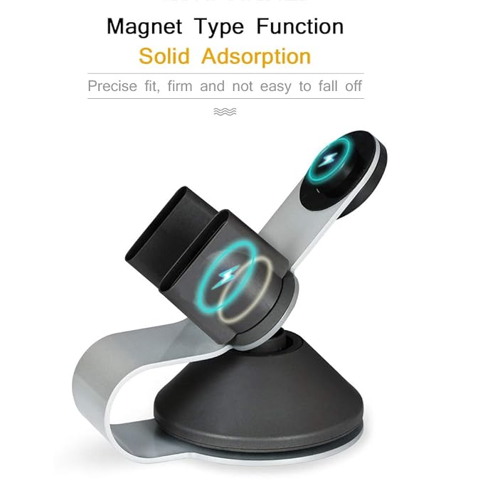 Hairdryer Stand Holder for Dyson,Magnetic Carbon Steel Bracket Power Plug Holder,Bathroom Organizer for Dyson Supersonic Hairdryer, Diffuser and Two Nozzles (Silver)