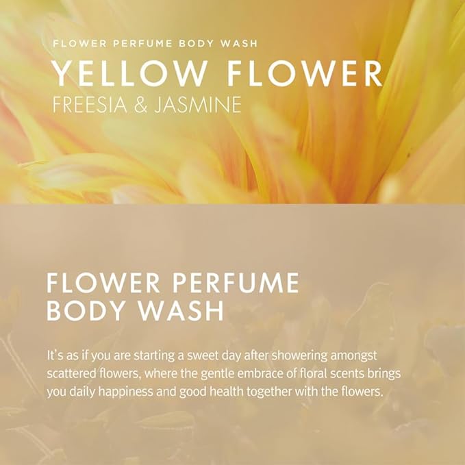 Flower Perfume Body Wash 40.57 fl oz / 1.2 L (Yellow - Freesia & Jasmine)