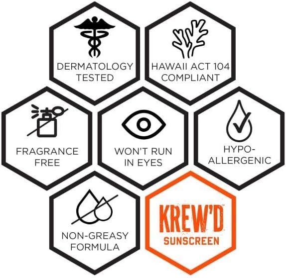 Ergodyne KREW'D 6351 Sunscreen Lotion, Broad Spectrum, SPF 50, 8 oz