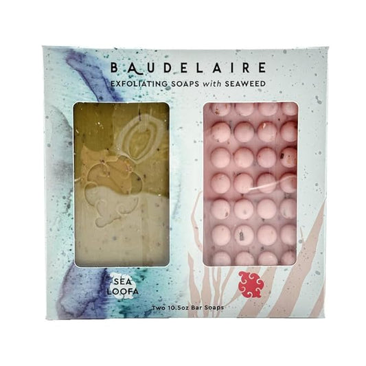 Loofa Duo Set - Exfoliating Sea & Grapefruit Soap Bars - Natural Fragrance - Hydrating & Moisturizing Triple-Milled Luxury - 10.5 Oz Each