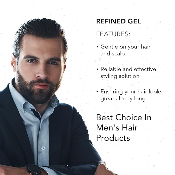 Gentlemen Republic 16oz Refined Hair Gel w/Pump - Professional Formula for 24 Hour Shine and Hold, Humidity Resistant, 100% Alcohol-Free and Never Flakes, Made in the USA