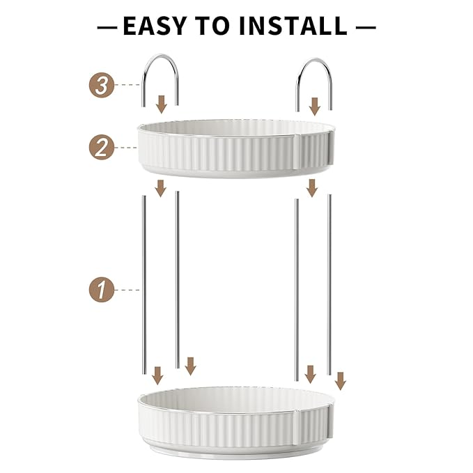 Rotating Makeup Organizer for Vanity, 2 Tier High-Capacity Skincare & Makeup Storage, Perfume Organizer, Cosmetic Dresser, Countertop 360 Spinning