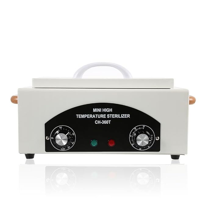 High Temperature Metal Tool Cleaning Box, 110V 300W 1.5L with Timer Manicure Pedicure SPA Salon Barber Equipment for Sundry Beauty Hair Nail Metal Tools with Handle