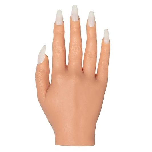 Americanails RealisTech Ultra Lifelike Silicone Practice Hand for Acrylic Nails – Nail Tech Training Tool, Flexible Practice Hand, Mannequin Hand with Insertable Nails, Practice Nail Art
