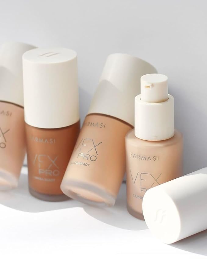 FARMASi Vfx Pro Foundation, Full Coverage Liquid Cream, Lightweight Long Lasting Coverage, Breathable Skin Moisturizer with Color True Matte Blending, Face Makeup, 1 fl. oz / 30 ml - Porcelain 05