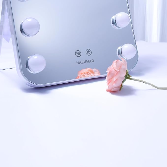 13.9" x 10.7" Vanity/Makeup Mirror with Lights, Hollywood Lighted Vanity Mirror with 11 Dimmable LED Bulbs,3 Color Modes,Touch Control Led Mirror Makeup,Dimmable,for Vanity Desk Tabletop,Bedroom