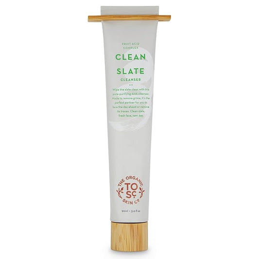 Facial Wash | Clean Slate by The Organic Skin Co. | Face Wash for Women and Men | Face Care | Exfoliating Face Wash with AHA | Gentle Face Cleanser for Acne Treatment | Natural Face Wash and Face Exfoliator | 3 Fl Oz