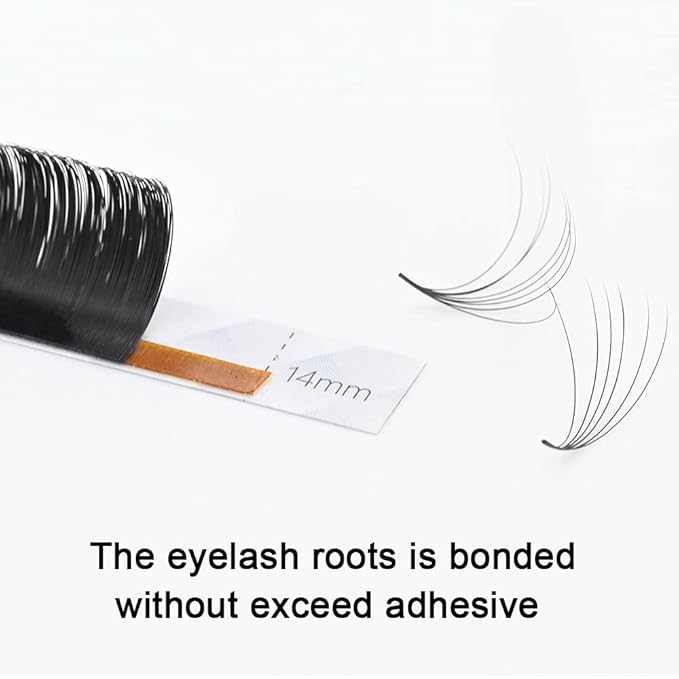 NAGARAKU Easy Fan Eyelash Extensions Volume Lash 0.07 C curl 14mm Rapid Blooming Faux Mink Cluster For Beginners Soft Professional Lash Supplies