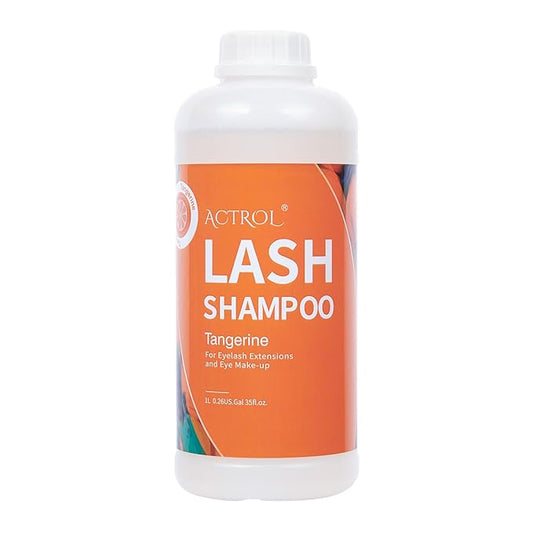 Eyelash Extension Cleanser Tangerines 1L Natural Lash Extension Shampoo Professional Eyelid Foaming Cleanser Paraben & Sulfate Free Non-lrritating with Salon and Home Care