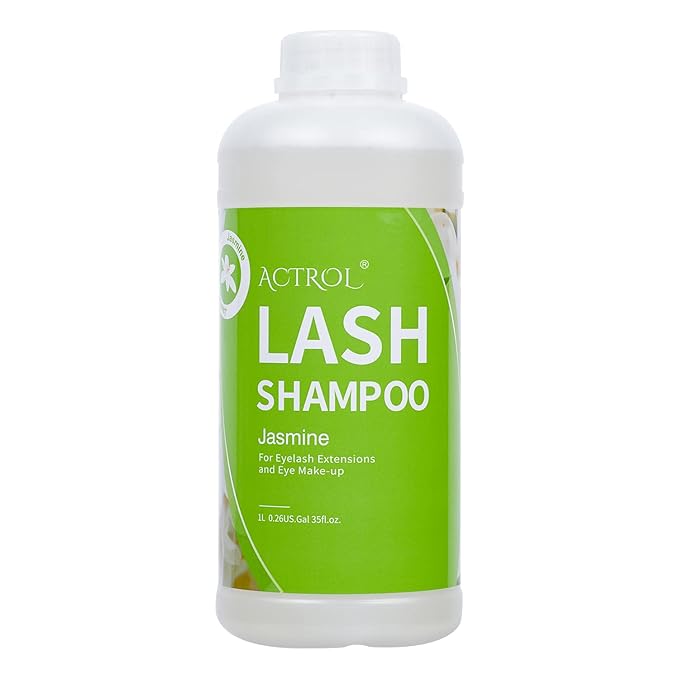Eyelash Extension Cleanser Jasmine 1L Natural Lash Extension Shampoo Professional Eyelid Foaming Cleanser Paraben & Sulfate Free Non-lrritating with Salon and Home Care