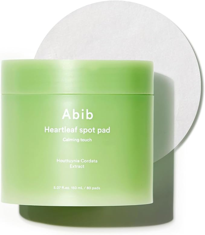 Abib Heartleaf Spot Pad Calming Touch 80pads 5.07 fl.oz. | Korean Acne Soothing Toner Pads for Face, Cleansing, Disposable, Exfoliant, Skin Care